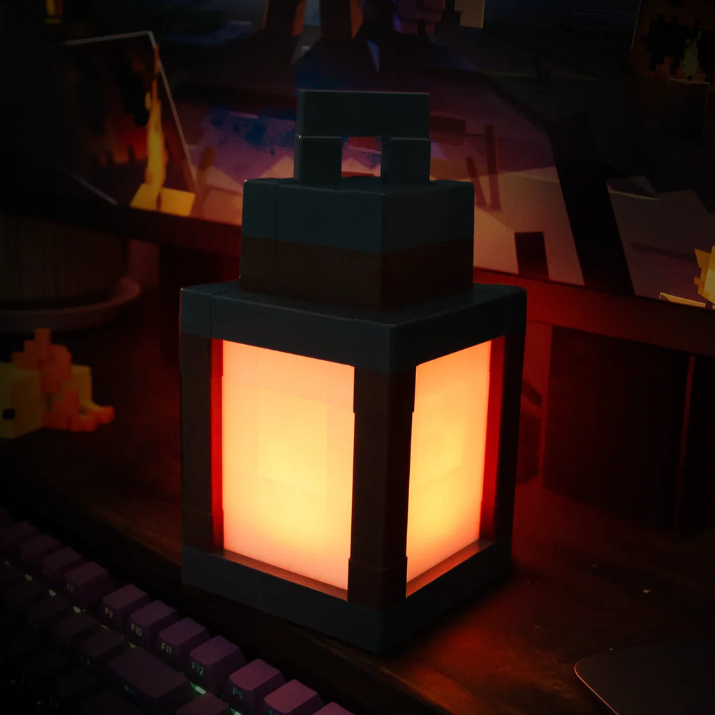 Illuminate Your Space with the Mine WORLD Luminous Lantern - Rechargeable 3D LED Night Light for Gaming and Bedroom Decor